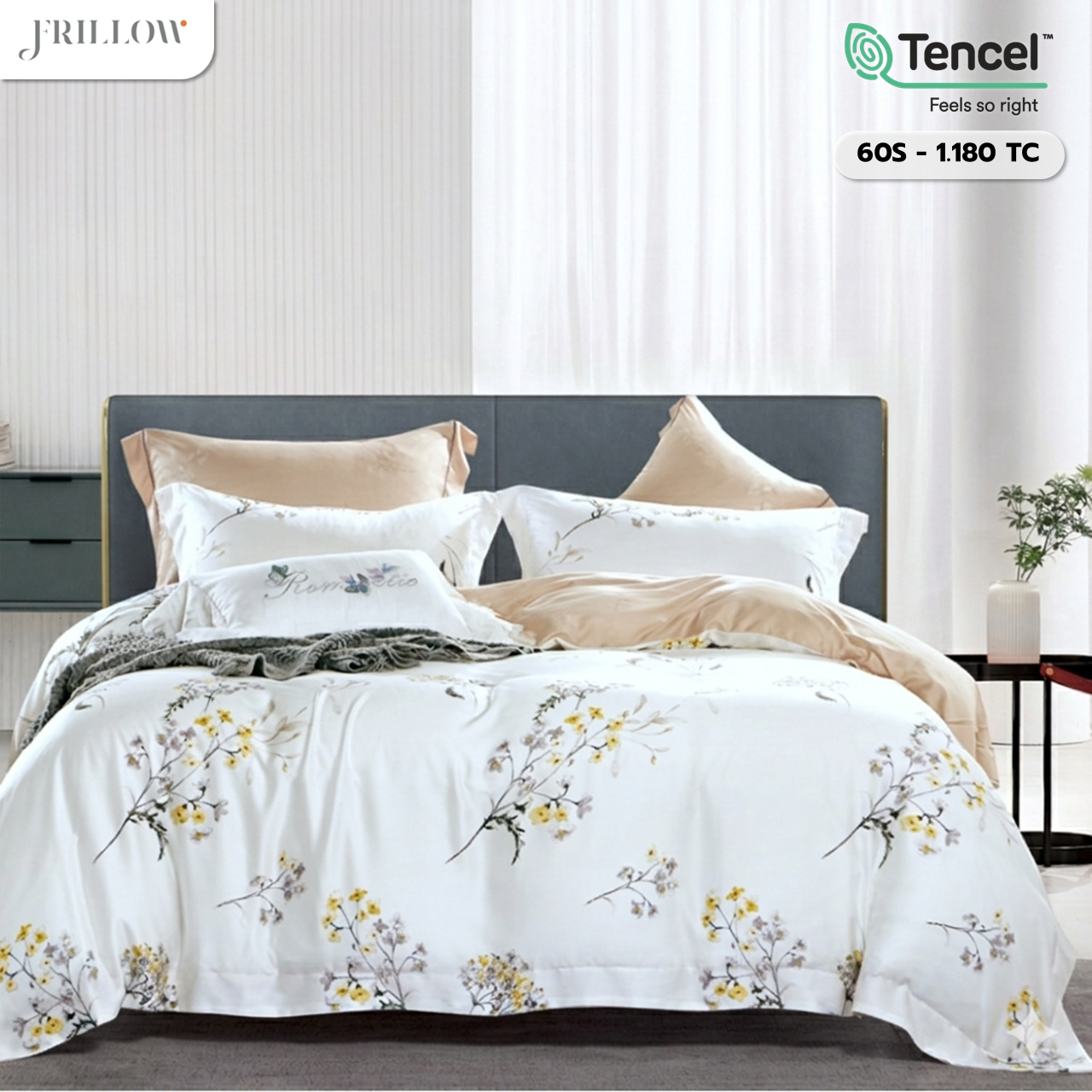 ปลอกผ้านวม 60X80 นิ้ว FRILLOW TENCEL™ 1180TC สี LADY DAPHNE_10